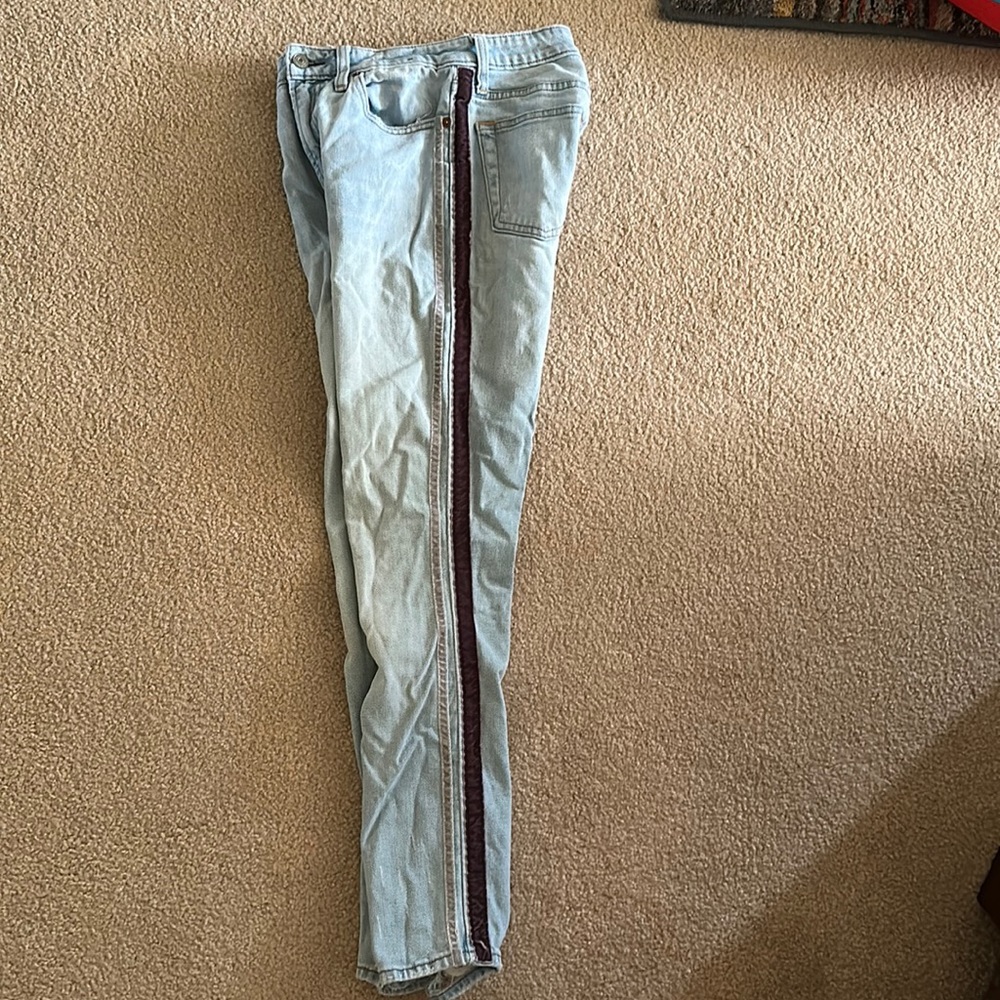 Abercrombie high rise jeans with velvet stripes